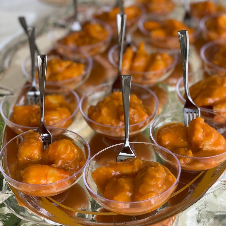 Coctel de Langostinos en Coco y Curry