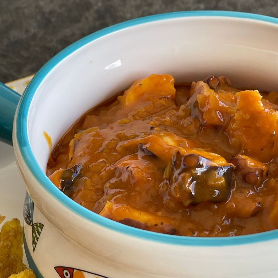 Coctel de Pulpo en Coco y Curry